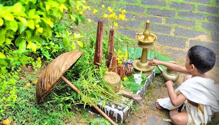 Prayers offering on Onam