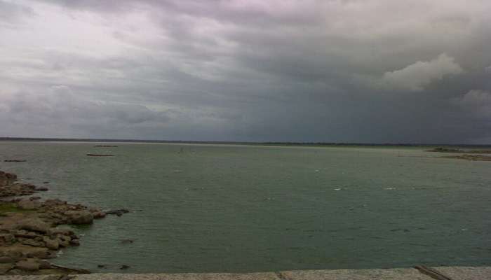 The scenic vista of Osman Sagar Lake