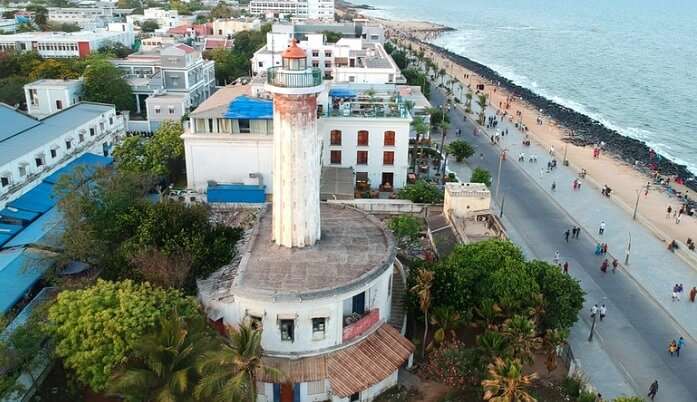 Aerial view of Puducherry