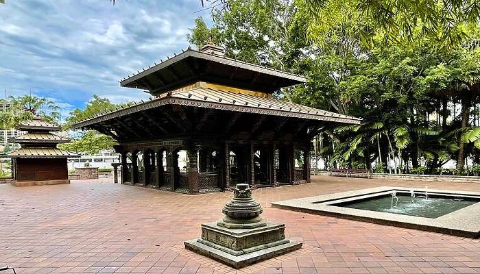 The Nepalese Peace Pagoda is located in the suburb of Orleigh Park and is a replica of the Shanti Stupa in Lumbini.