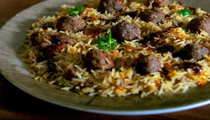 Kerala cuisine rice with green vegetables