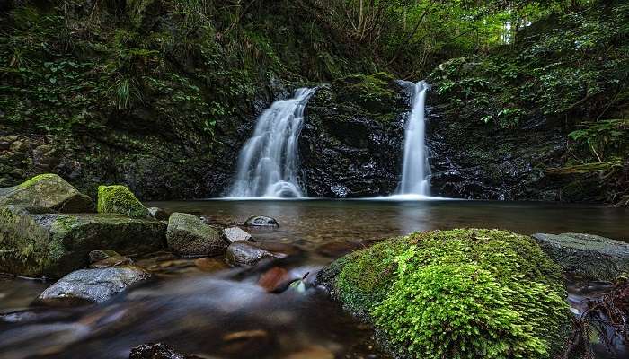 A majestic view of Charavane Waterfalls in Goa