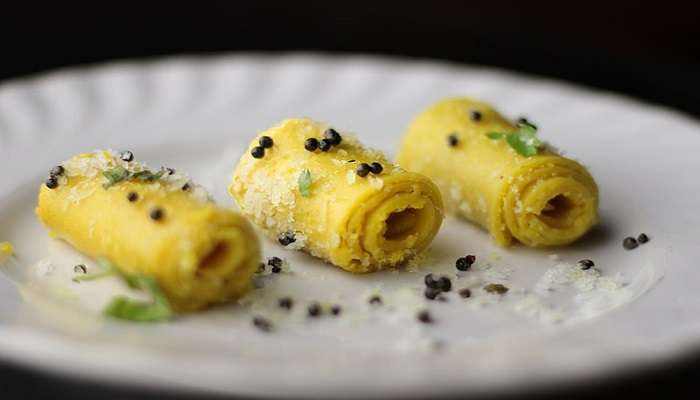 Khandvi, one of the lip-smacking Gujarati dishes. 