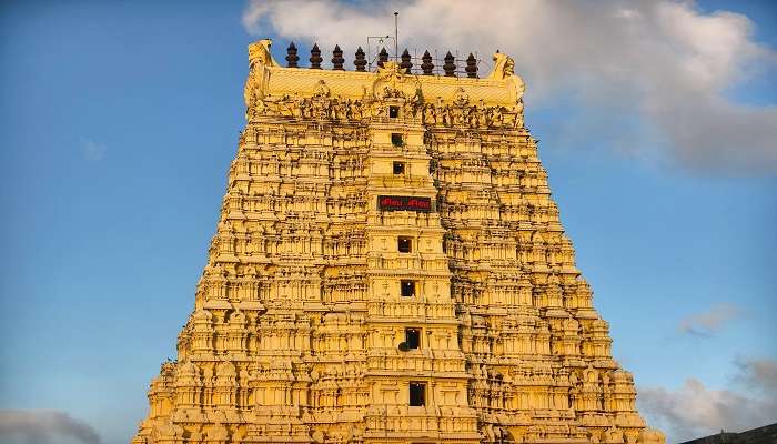 A famous temple in Rameswaram.
