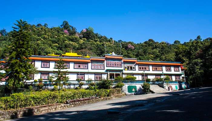 The serene environs of the Rumtek Monastery, one of the best places to visit in Sikkim in June for spiritual growth.