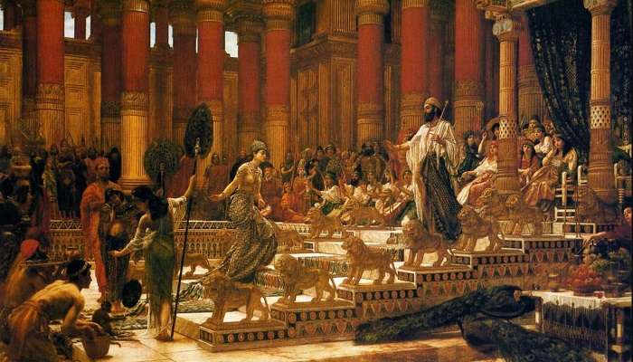 The famous art of the visit of the Queen of Sheba to King Solomon