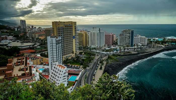 beautiful coastal town in Spanish Island 