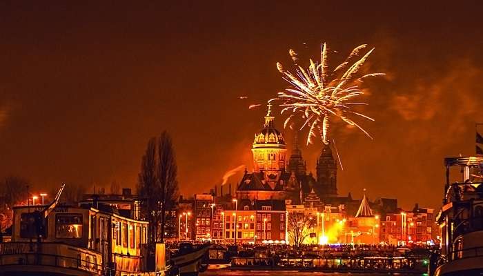 Firework Display At Nieuwmarkt