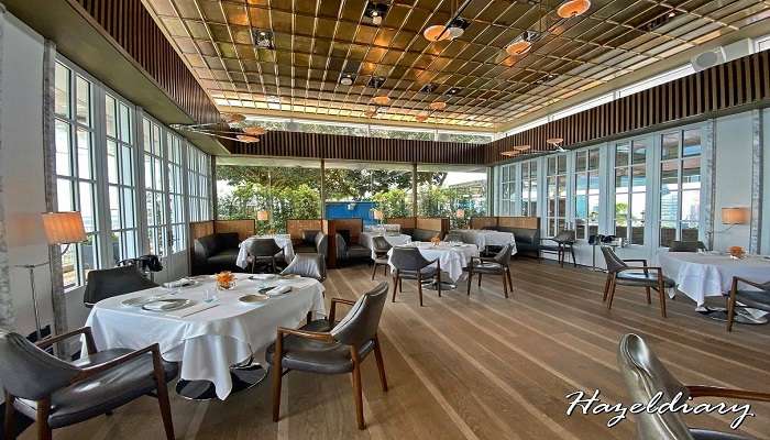 The interior vista of Spago Dining Room By Wolfgang Puck, one of the best Restaurants Near Marina Barrage

