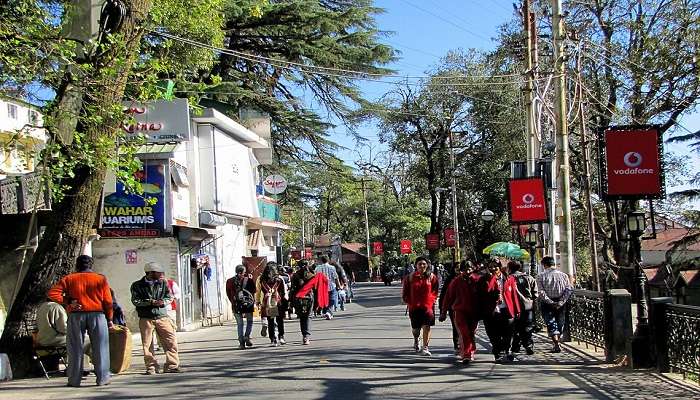 Tourists taking a stroll on Mall road