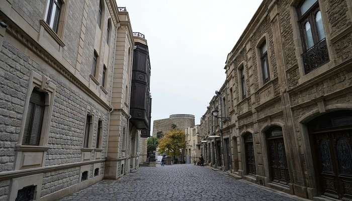 A cobbled street in the middle of Azerbaijan