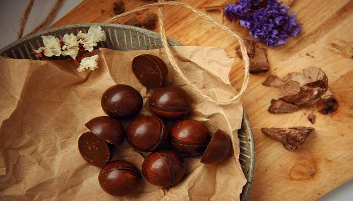 black chocolate with cocoa on table, one of the old valentine's day traditions around the world