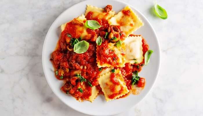 round pillow-shaped Italian pasta