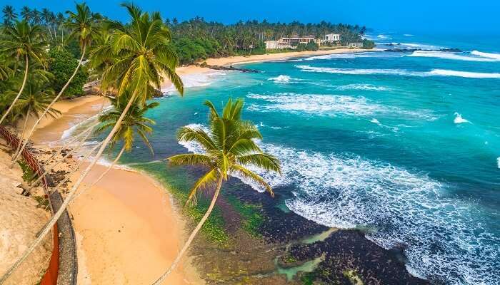 Beach view in Unawatuna, Sri Lanka