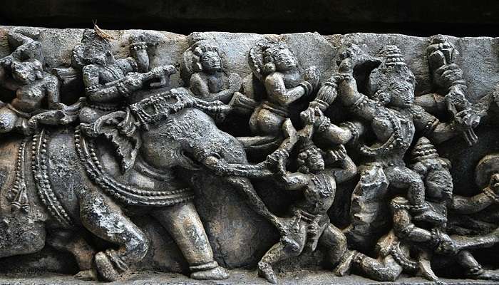 The wall engravings and cave art at Belur