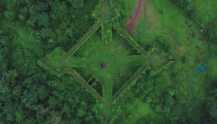 Aerial view of Corjuem Fort, one of the places to visit in Goa