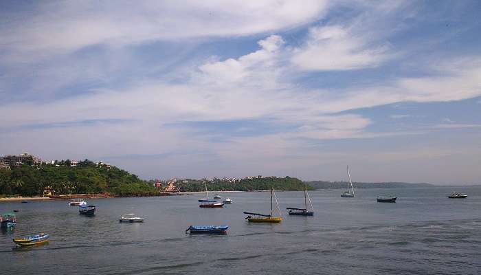 Ferries seen from Dona Paula Beach