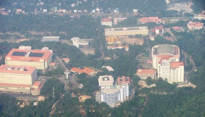 Aerial view of Thiruvananthapuram, one of the best places to visit in Kerala