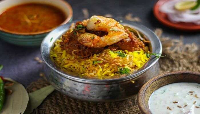 Typical seafood rice dish representing Andaman cuisine