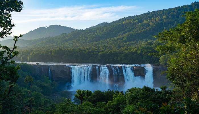 The Niagra Falls of South India, Athirapalli is one of the best places to visit in Kerala in July.