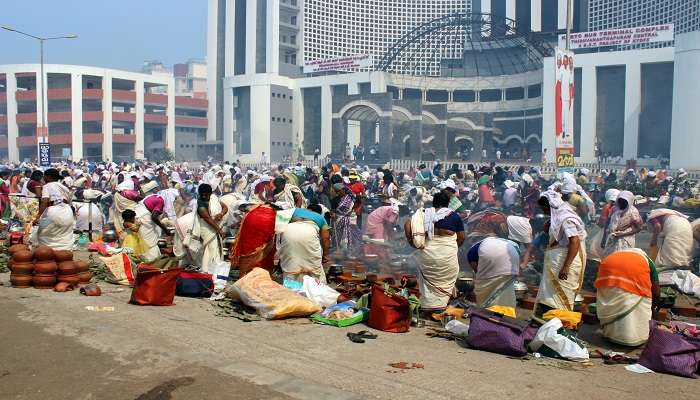 Attukal Pongala in Kerala in March
