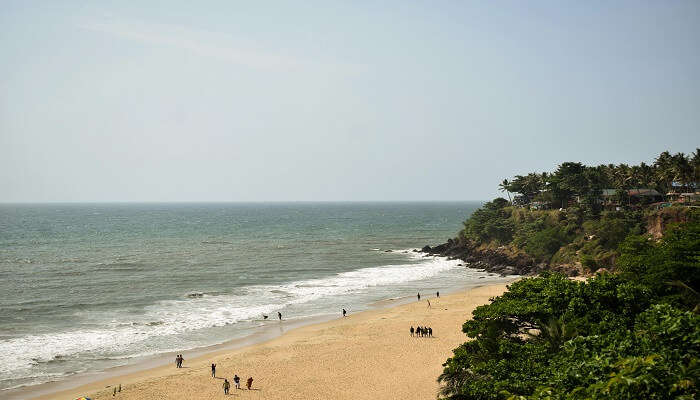 Kovalam Beach view during winter in Kerala