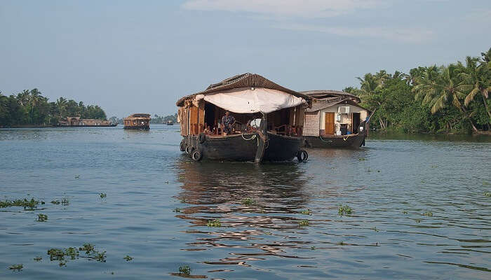 Houseboat sailing through Kerala Backwaters