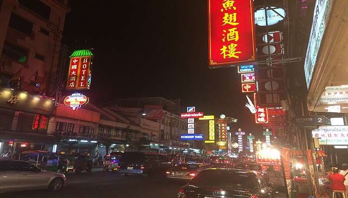 Chinatown night market in Honeymoon in Bangkok