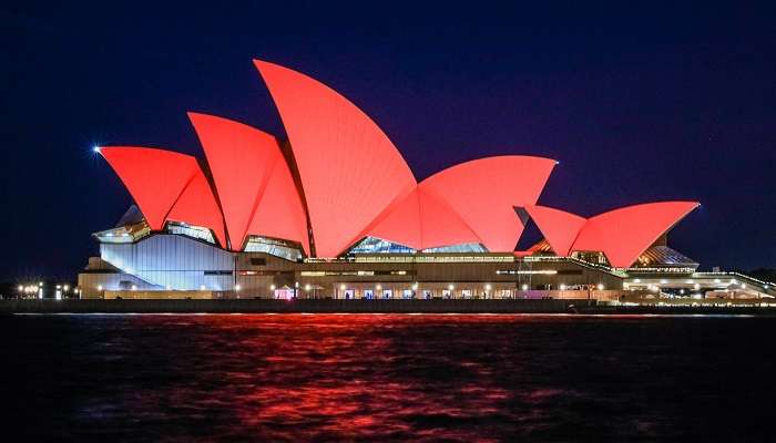 The opera house during Chinese new year 