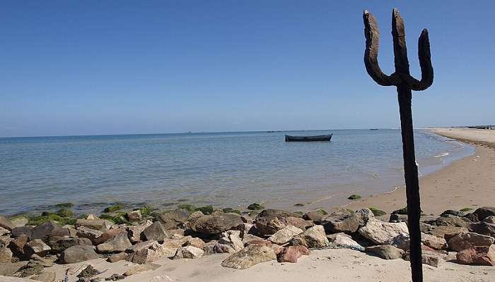 The picturesque Dhanuskodi Beach, among the prominent tourist places in Rameshwaram