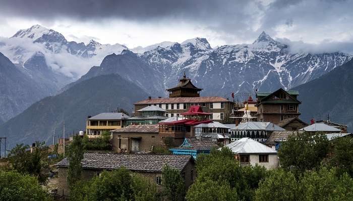 Exhilarating view of Kalpa region of Kinnaur Kailash.