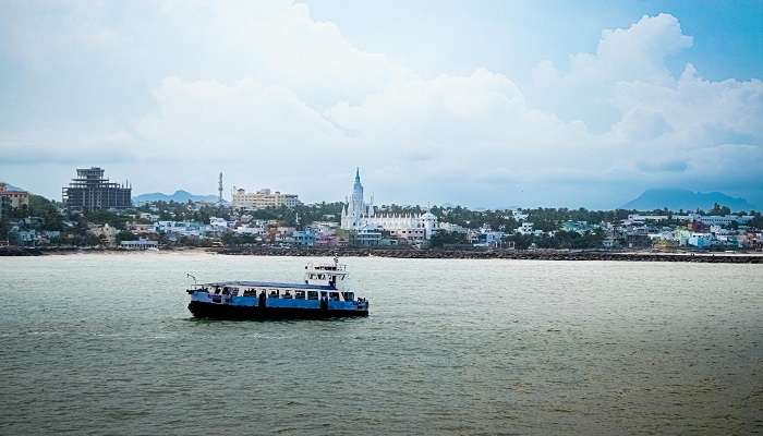 The serene waters of Kanyakumari.