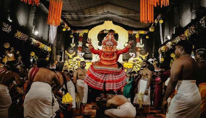 Theyyam cultural dance performance in Kerala during winter festivities