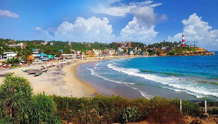 Kovalam beach in Kerala.