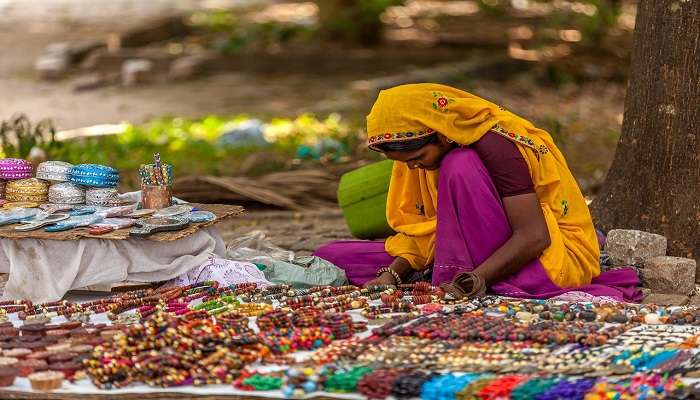 A girl in a street market
