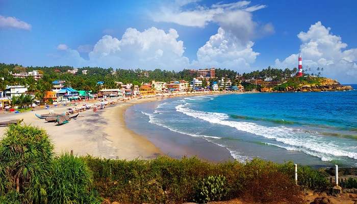 The beaches of Kovalam are astoundingly pretty making it is one of the best places to visit in Kerala in July.