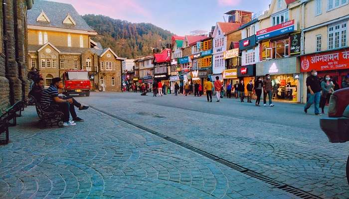 Mall Road, snowfall in shimla