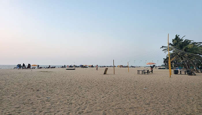 An evening view of Maararikulam Beach