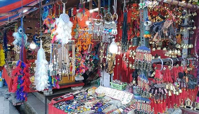 A market at McLeod Ganj, Himachal Pradesh a best shopping in Dharamshala.
