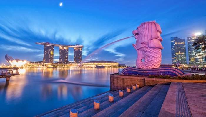 One of the interesting things to do in Tanjong Pagar at night is view Merlion Statues. 