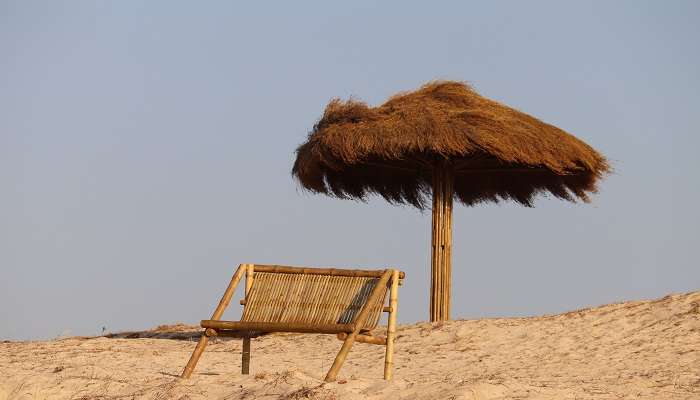 A scenic landscape of a beach.
