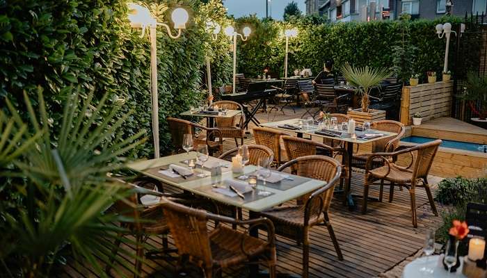 Outdoor settings of Olive Bistro are perfect for a romantic breakfast