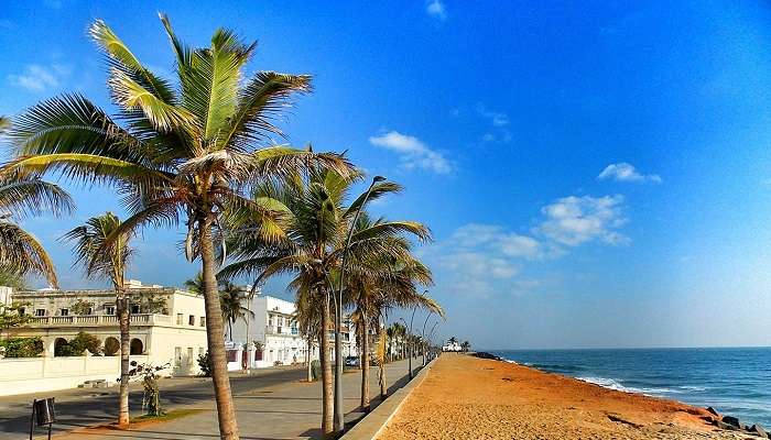 Silent Rock Beach in Pondicherry, among the best places to visit in India with family