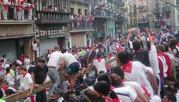 Running with the bulls in Spain