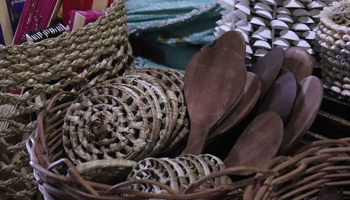 Handmade products in a craft market