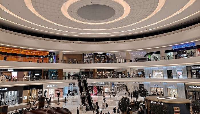 Shopping in luxurious malls