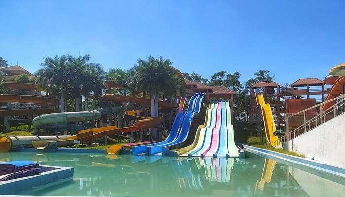 Slides in an Amusement Water Park in Malappuram.