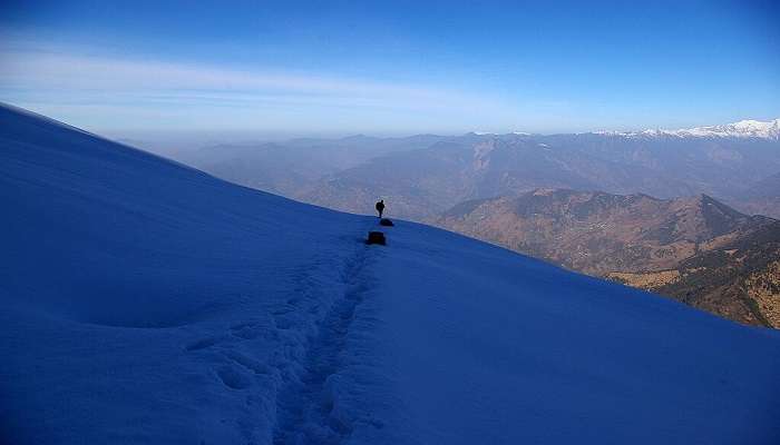 Chopta is a beautiful destination where one can see snow in India during the months of November to March