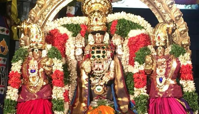 The deities at the Sree Venkatachalapathy Temple.