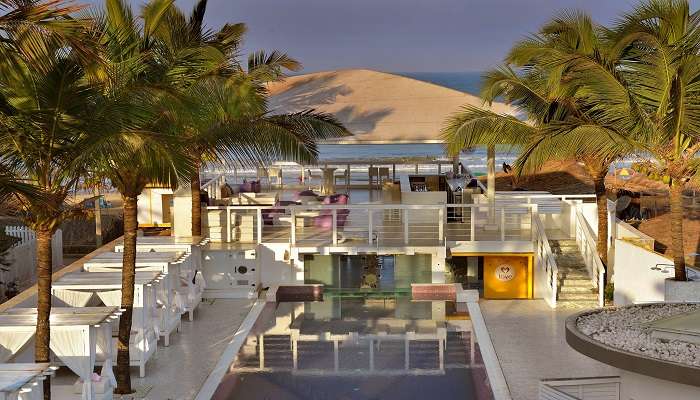 personal cabanas around pool area